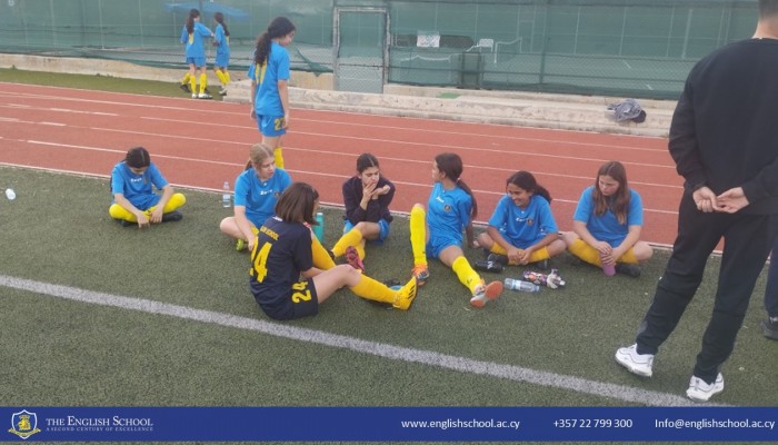 The English School Girls' Football Team vs Senior School